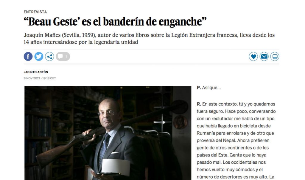 Beau Geste es el banderín de enganche